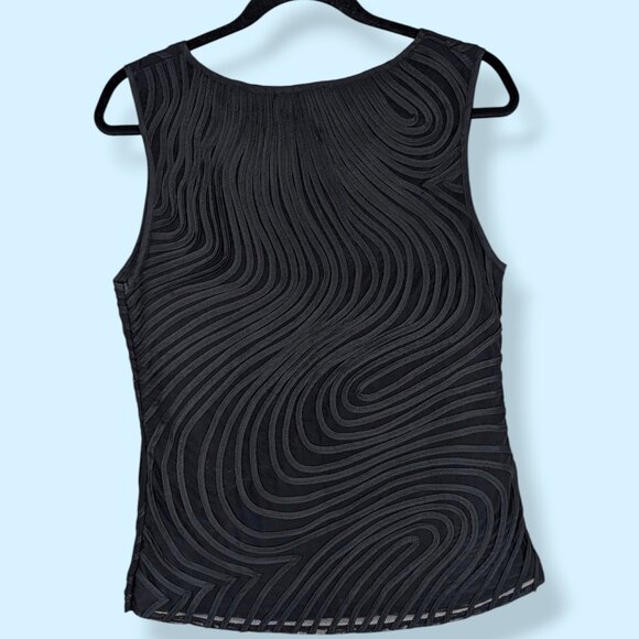 Melanie Lyne Black Sleeveless Fingerprint Top - Picture 5 of 6